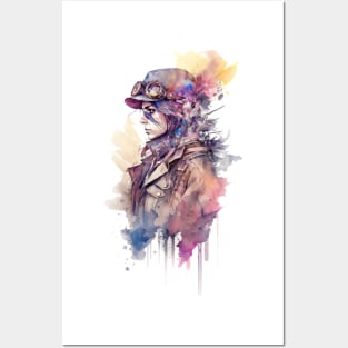 Steampunk Water Colour Woman - V1.04 Posters and Art